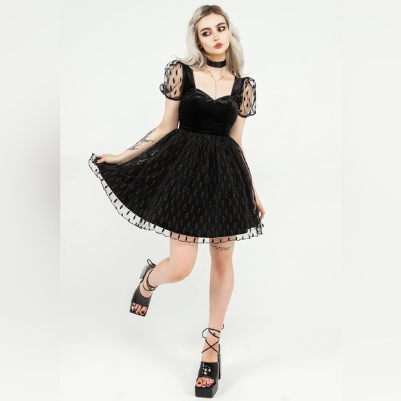 Disturbia Dresses & Skirts - Disturbia Ellipse Embroidered Tulle Puff Mini Dress US 12 / UK 16